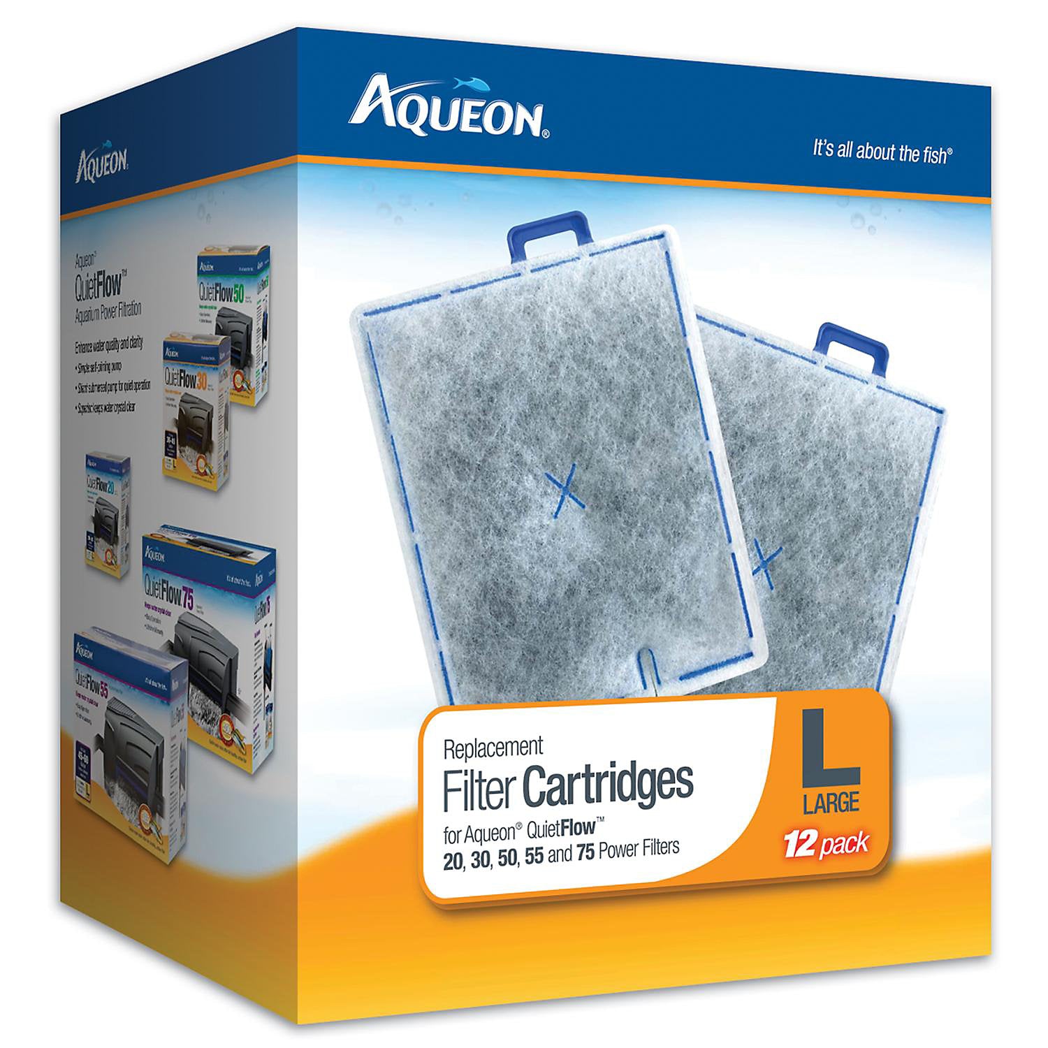 Aqueon Replacement Filter cartridge Large 12 pack